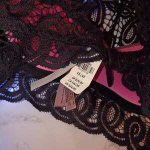 Set Of 2 Victoria's Secret PINK Black Lace Bralette XS